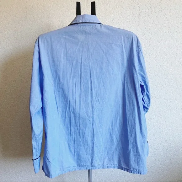 J. Crew End on End Cotton Long Sleeve Pajamas in Hydrangea Blue - Picture 5 of 13